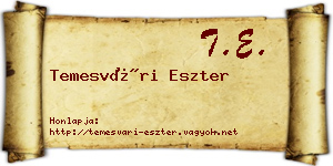 Temesvári Eszter névjegykártya