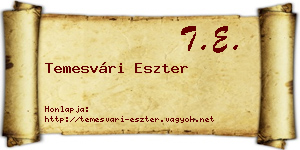 Temesvári Eszter névjegykártya